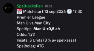 Speltips Man United vs Man City