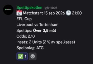 Speltips Liverpool vs Tottenham