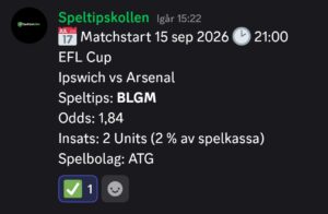 Speltips Ipswich vs Arsenal