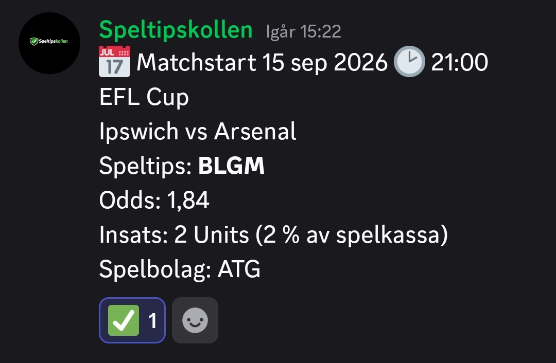 Speltips Ipswich vs Arsenal