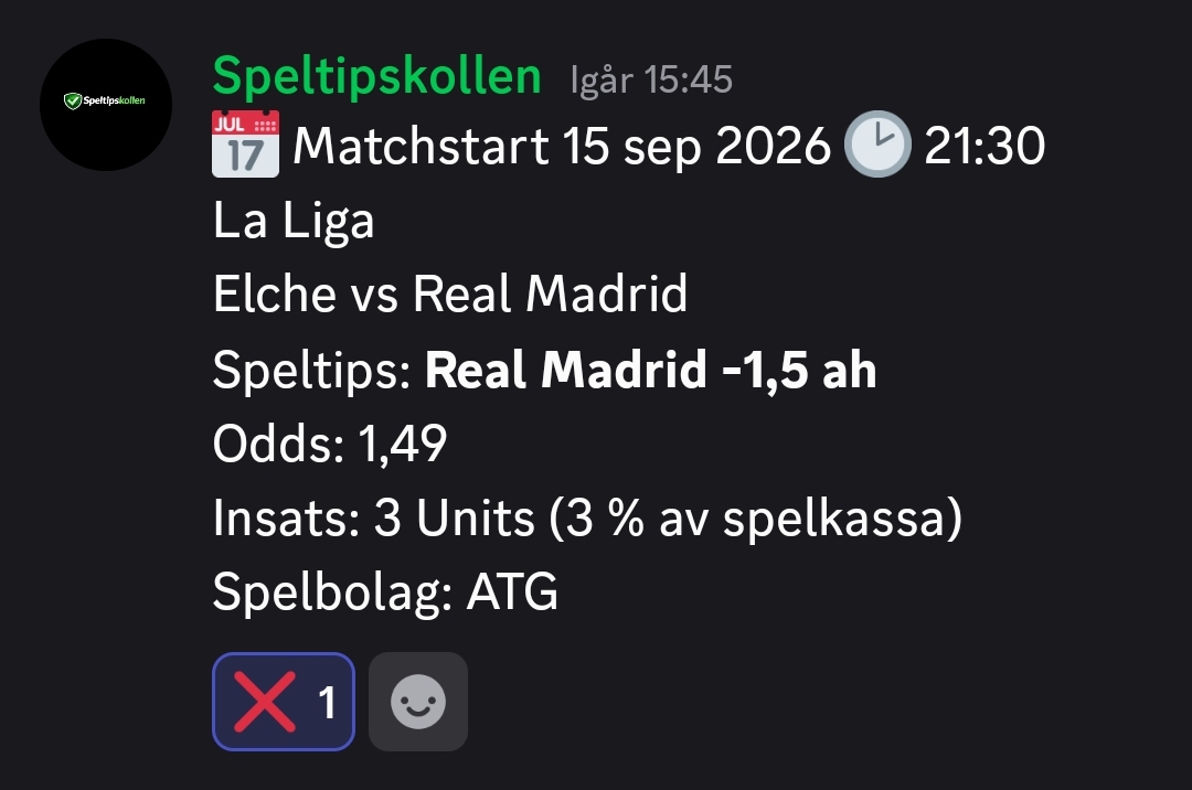 Speltips Elche vs Real Madrid