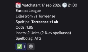 Speltips Lilleström vs Torreense