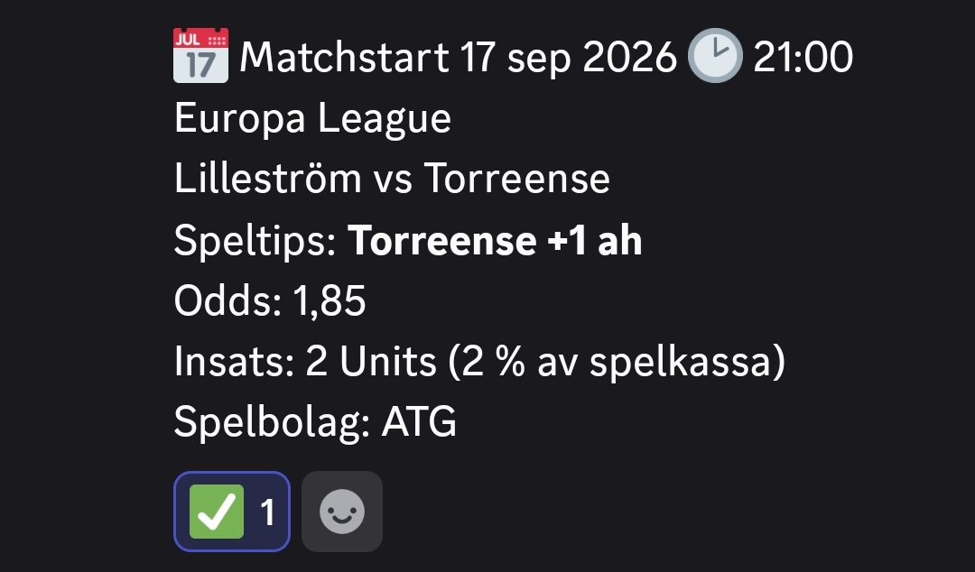 Speltips Lilleström vs Torreense